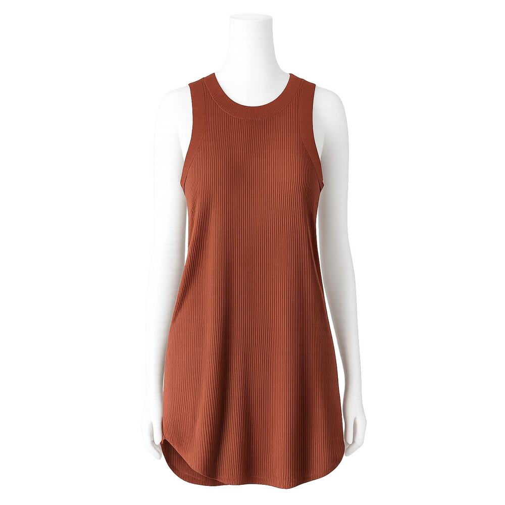 Zara Rust Ribbed Sleeveless Tank Tunic - Size Small